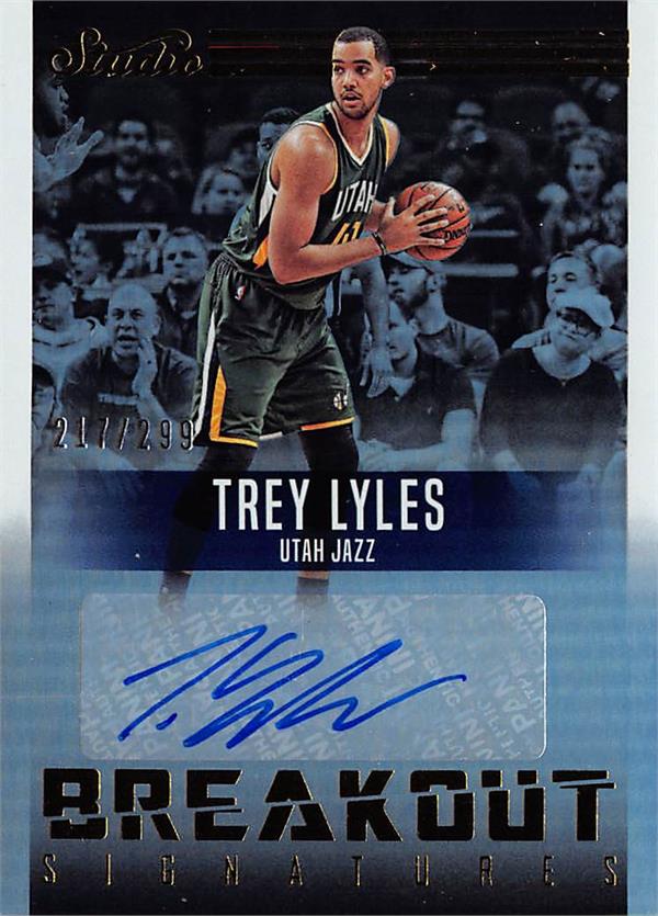 737519 Trey Lyles Autographed Basketball Card - Utah Jazz 2017 Panini Studio Breakout No.22