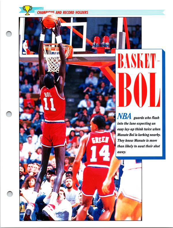 769883 Manute Bol 8 x 10 in. Photo Page - Philadelphia 76ers Champions & Record Holders Licensed