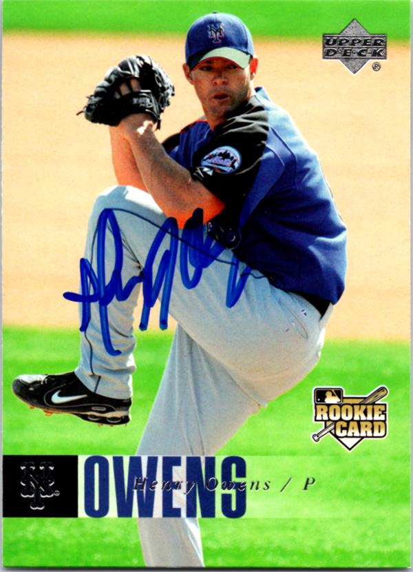 769413 Henry Owens Autographed Baseball Card -   York Mets 2006 Upper Deck Rookie No.1126