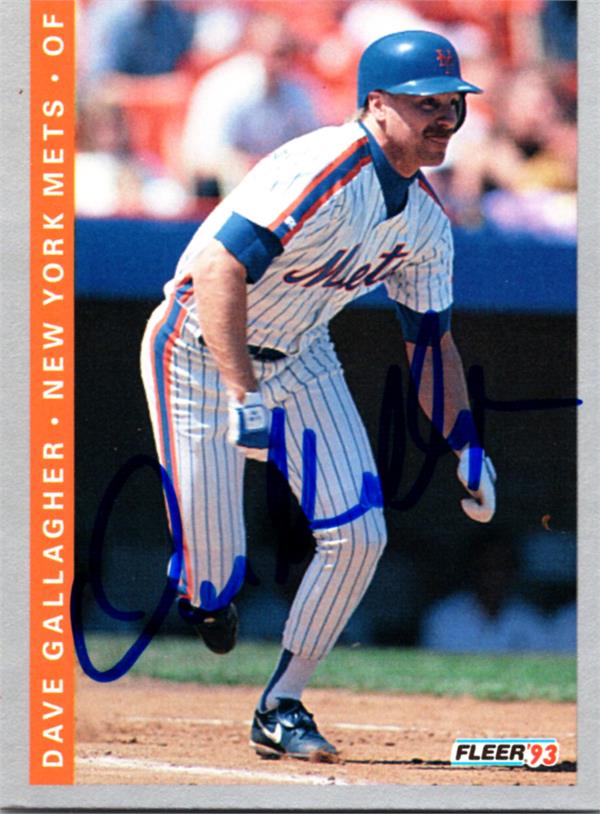 769430 Dave Gallagher Autographed Baseball Card -   York Mets 1993 Fleer No.472
