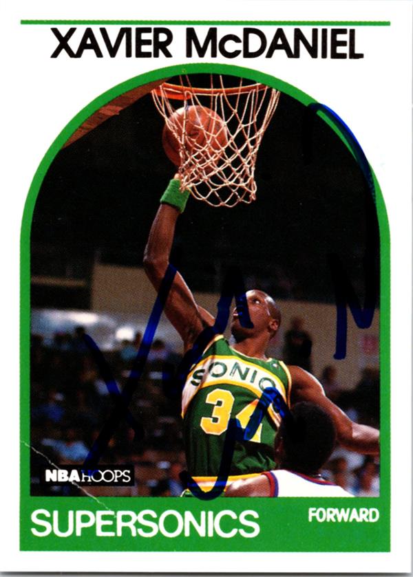 769701 Xavier Mcdaniel Autographed Basketball Card - Seattle Sonics 1989 Hoops No.70