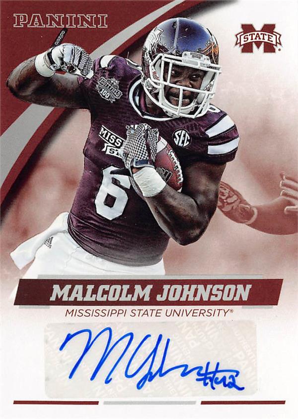 769788 Malcolm Johnson Autographed Football Card - Mississippi State Bulldogs 2016 Panini Team Collection No.MJMS