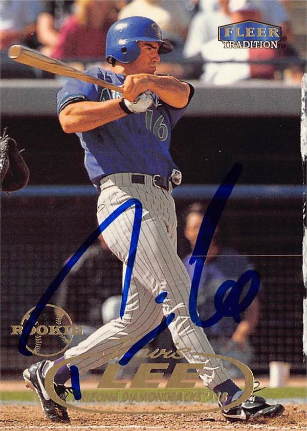 783687 Travis Lee Autographed Baseball Card - Arizona Diamonbacks 1998 Fleer Tradition No.515 Poor Condition