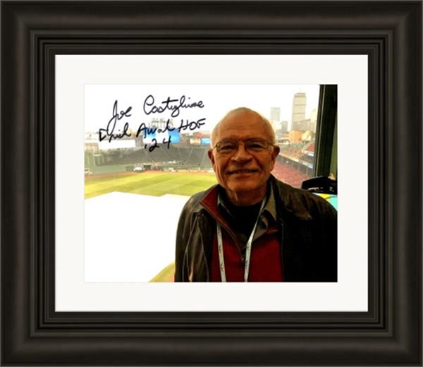 783659 Joe Castiglione Autographed 8 x 10 in. Photo - Boston Red Sox Broadcaster No.SC11 Matted & Framed Frick Award HOF 24