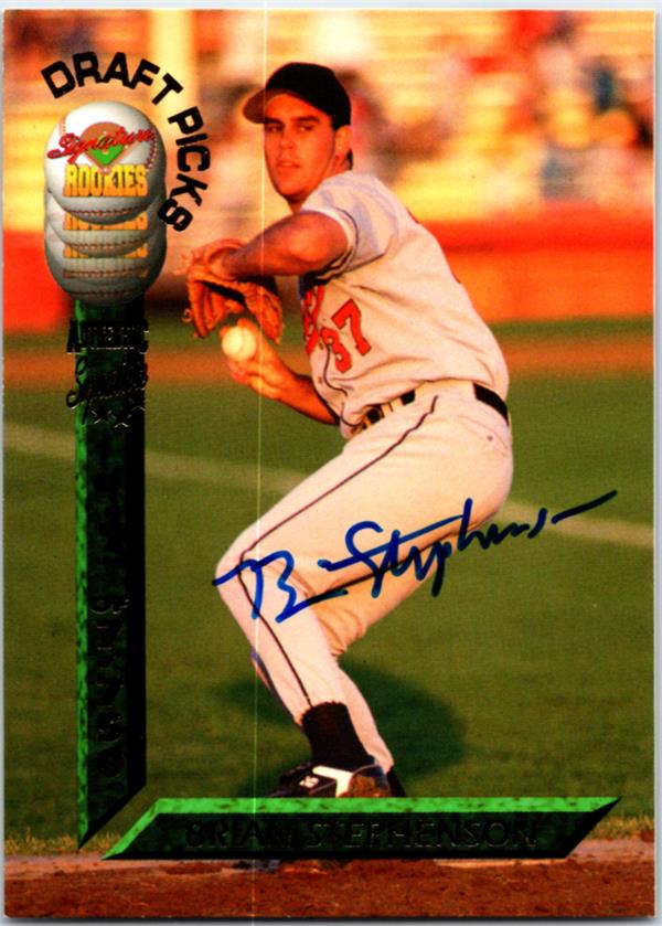 782558 Brian Stephenson Autographed Baseball Card - Chicago Cubs 1994 Signature Rookies No.43
