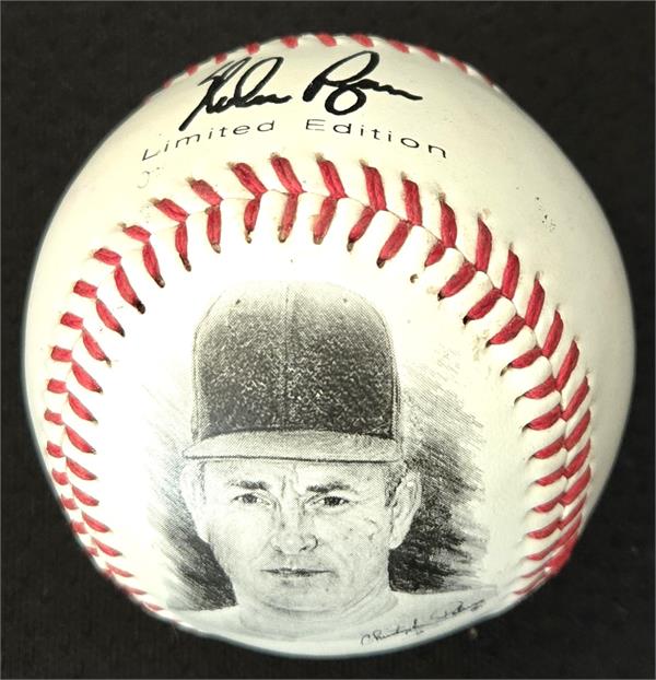 793793 Nolan Ryan Facsimile Signature Commemorative Ball - Mets Angels Astros Rangers Legend Fotoball