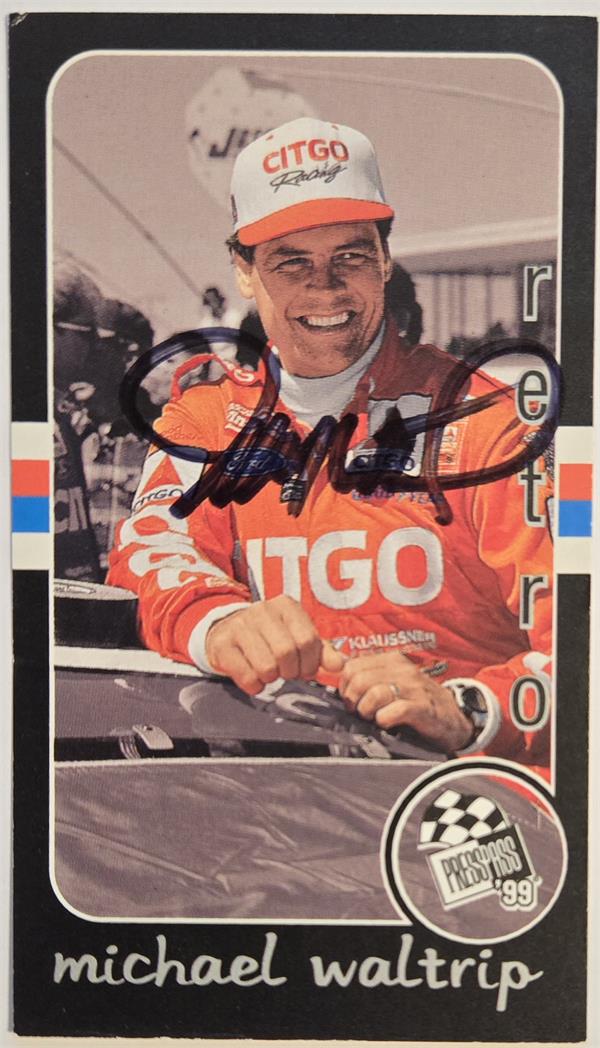 793877 Michael Waltrip Autographed Trading Card - Auto Racing Nascar, SC 1999 Press Pass 3.5 X 2 No.115