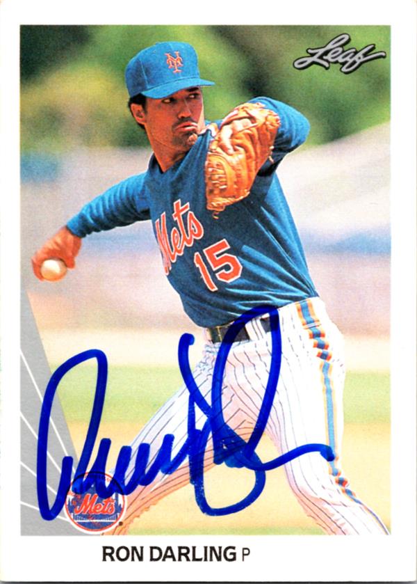 782817 Ron Darling Autographed Baseball Card -   York Mets, LC 1990 Leaf No.304