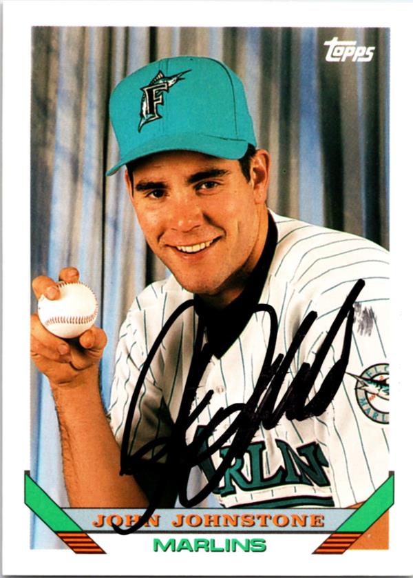 781488 John Johnstone Autographed Baseball Card - Florida Marlins 1993 Topps No.454