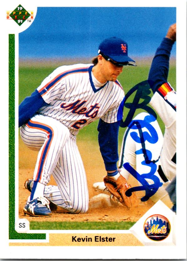 781739 Kevin Elster Autographed Baseball Card -   York Mets 1991 Upper Deck No.101