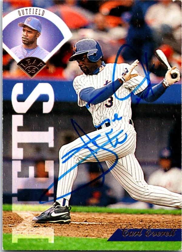 781764 Carl Everett Autographed Baseball Card -   York Mets 1995 Donruss No.397