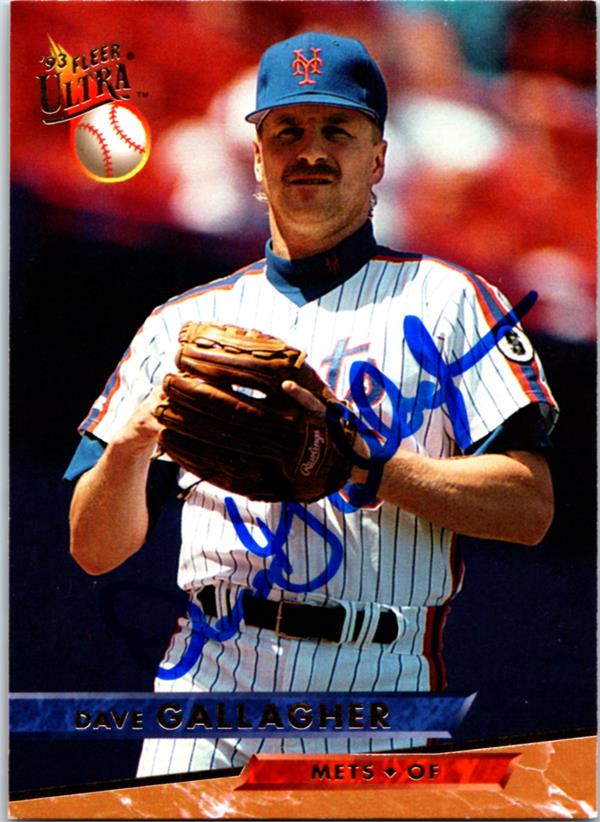 781775 Dave Gallagher Autographed Baseball Card -   York Mets 1993 Fleer Ultra No.74