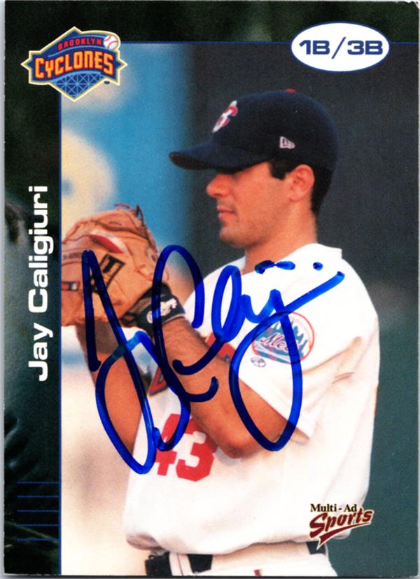781907 Jay Caligiuri Autographed Baseball Card - Brooklyn Cyclones, Mets 2001 Multiad Sports No.43