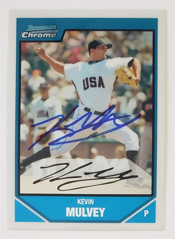 781998 Kevin Mulvey Autographed Baseball Card -   York Mets 2007 Bowman Chrome No.BDPP73