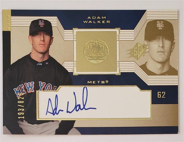 782058 Adam Walker Autographed Baseball Card -   York Mets 2002 Upper Deck SPX No.221