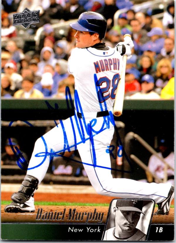 782159 Daniel Murphy Autographed Baseball Card -   York Mets, LC 2010 Upper Deck No.329