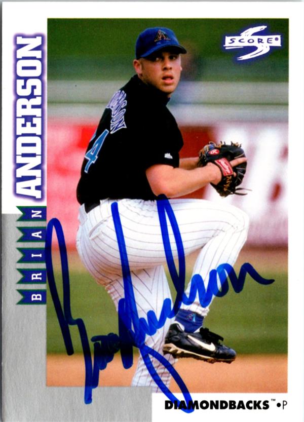 795036 Brian Anderson Autographed Baseball Card - Arizona Diamondbacks 1998 Score No.Rt221