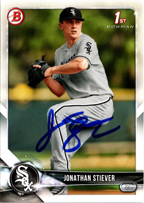 795133 Jonathan Stiever Autographed Baseball Card - Chicago White Sox 2019 Bowman 1st Rookie No.BD27