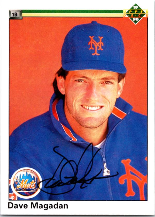 736884 Dave Magadan Autographed Baseball Card -   York Mets 1990 Upper Deck No.243