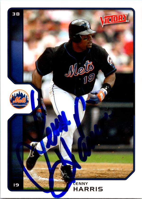 737027 Lenny Harris Autographed Baseball Card -   York Mets 2002 Upper Deck Victory No.409