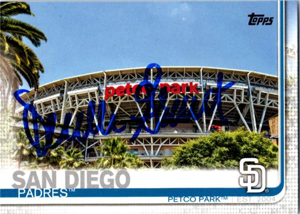 737068 Mark Grant Autographed Baseball Card - San Diego Padres Broadcaster, SC 2019 Topps Petco Park No.682