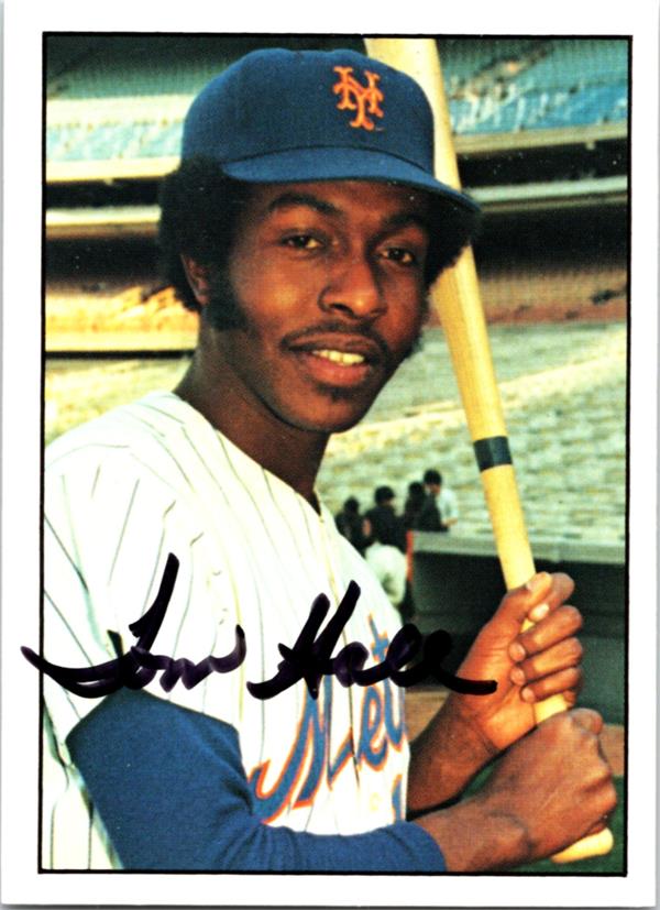 737100 Tom Hall Autographed Baseball Card -   York Mets 1975 SSPC No.556