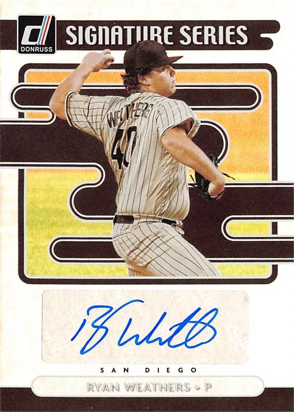 737125 Ryan Weathers Autographed Baseball Card - San Diego Padres 2021 Donruss Signature Series No.SSRW