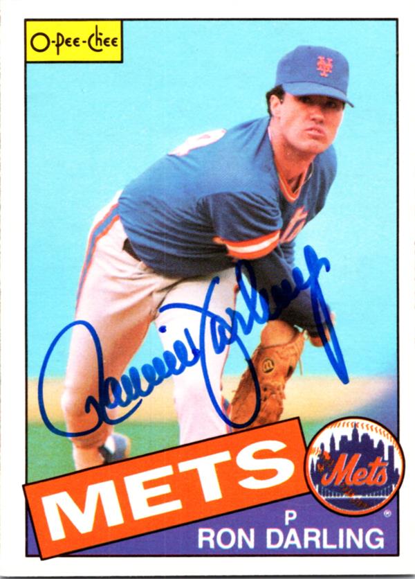 737150 Ron Darling Autographed Baseball Card -   York Mets 1985 O-Pee-Chee No.138