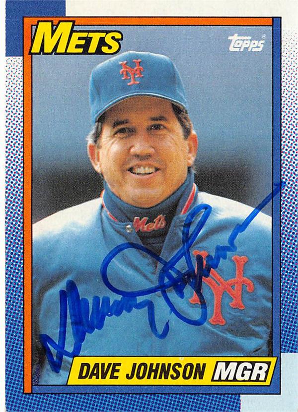 737236 Davey Johnson Autographed Baseball Card -   York Mets 1990 Topps No.291