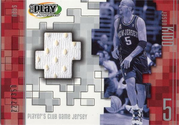 737449 Jason Kidd Player Worn Jersey Patch Basketball Card - Jersey Nets 2002 Upper Deck No.JKJ