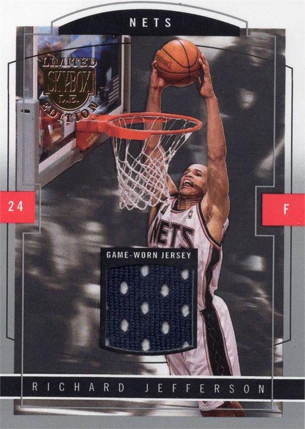 737467 Richard Jefferson Player Worn Jersey Patch Basketball Card - Jersey Nets 2004 Skybox Limited No.93