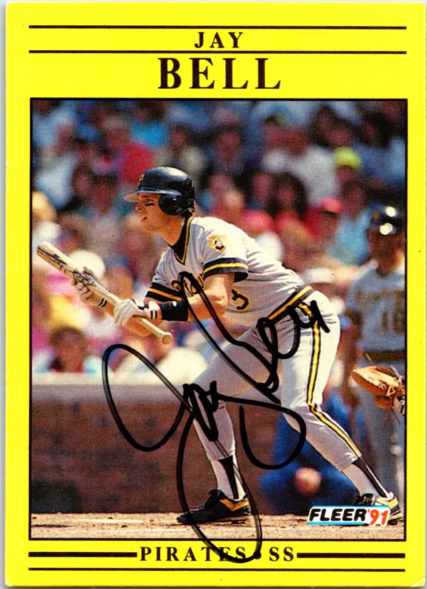 780901 Jay Bell Signed Baseball Card - Pittsburgh Pirates 1991 Fleer No.31