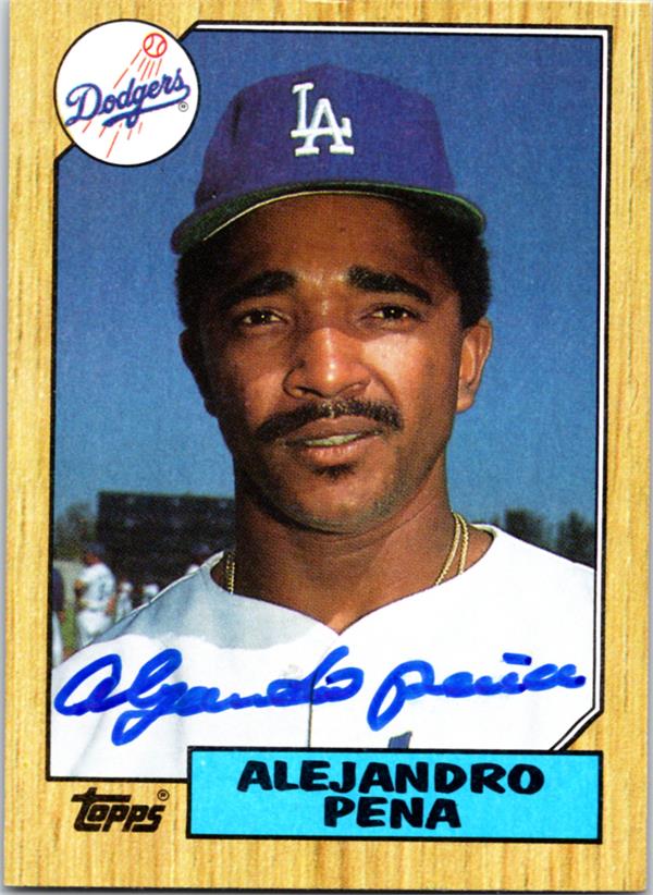 780974 Alejandro Pena Autographed Baseball Card - Los Angeles Dodgers 1987 Topps No.787