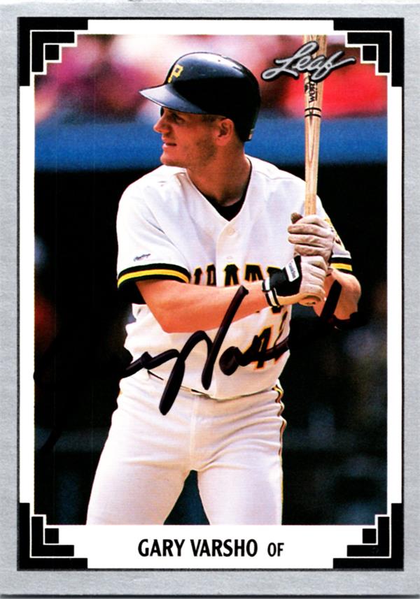 781125 Gary Varsho Autographed Baseball Card - Pittsburgh Pirates 1991 Leaf No.500