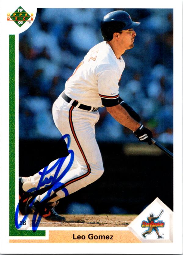 781231 Leo Gomez Autographed Baseball Card - Baltimore Orioles 1991 Upper Deck Rookie No.6