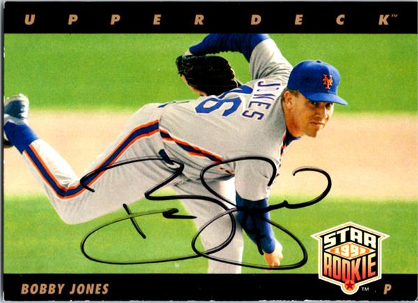 781334 Bobby Jones Autographed Baseball Card -   York Mets 1993 Upper Deck Star Rookie No.19