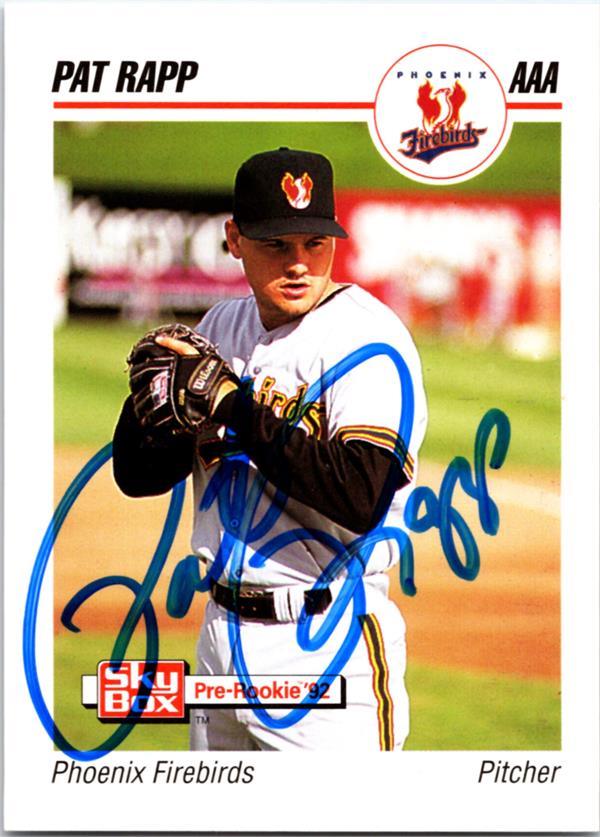 781571 Pat Rapp Autographed Baseball Card - Phoenix Firebirds 1992 Skybox Pre Rookie No.180