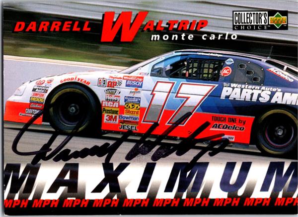 780295 Darrell Waltrip Autographed Trading Card - Auto Racing, Nascar, SC 1996 Upper Deck Maximum No.67