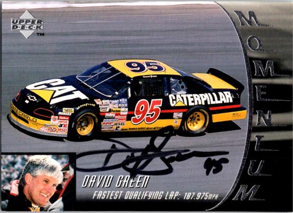 780312 David Green Autographed Trading Card - Nascar Driver, SC 1996 Upper Deck No.93