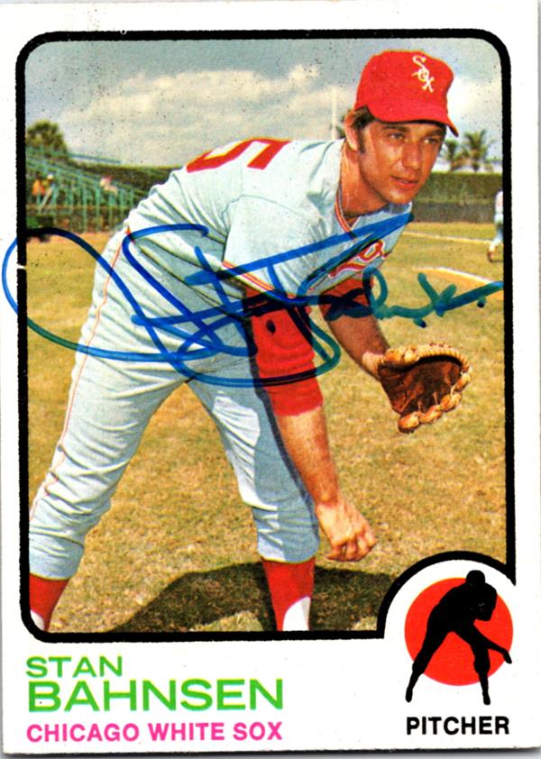 780450 Stan Bahnsen Signed Baseball Card - Chicago White Sox 1973 Topps No.20