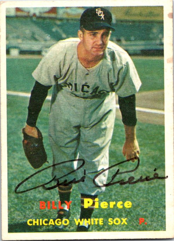 780678 Billy Pierce Autographed Baseball Card - Chicago White Sox 1957 Topps No.160