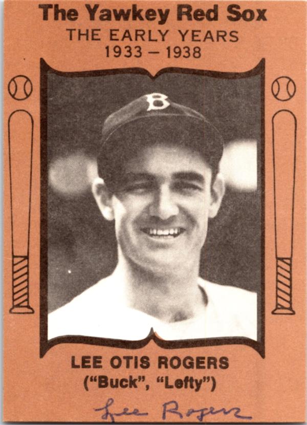 780822 Lee Rogers Autographed Baseball Card - Boston Red Sox, Buck 1972 Yawkey Red Sox