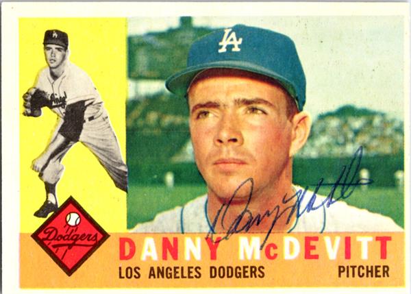 780866 Danny Mcdevitt Autographed Baseball Card - Los Angeles Dodgers 1960 Topps No.333