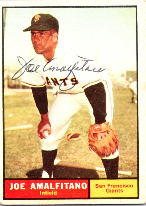 780885 Joe Amalfitano Autographed Baseball Card - San Francisco Giants 1961 Topps No.87
