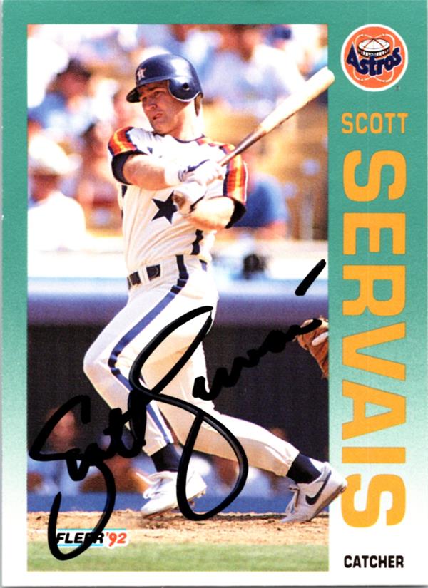 780921 Scott Servais Autographed Baseball Card - Houston Astros 1992 Fleer No.444
