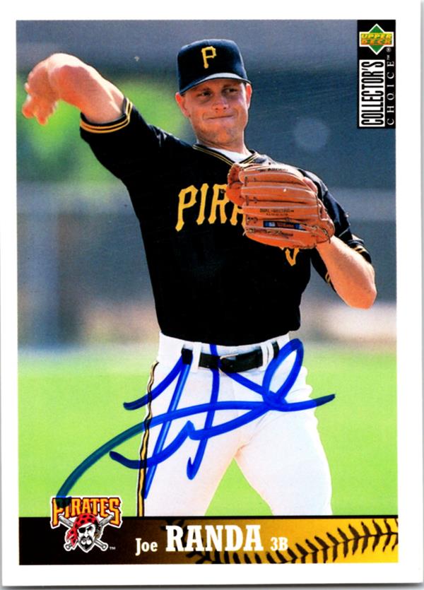 781000 Joe Randa Autographed Baseball Card - Pittsburgh Pirates 1997 Upper Deck No.429