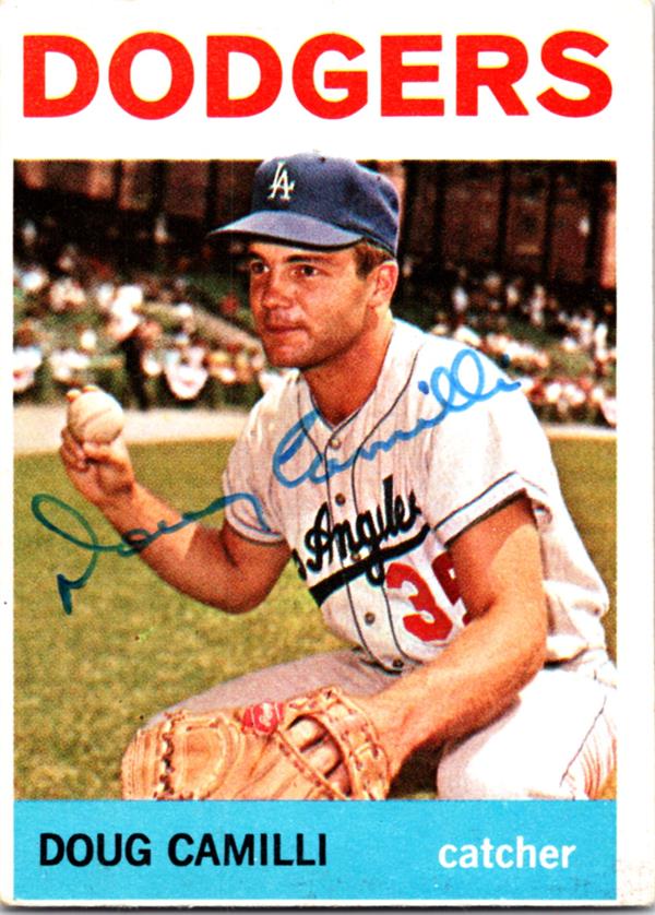 781051 Doug Camilli Autographed Baseball Card - Los Angeles Dodgers 1964 Topps No.249