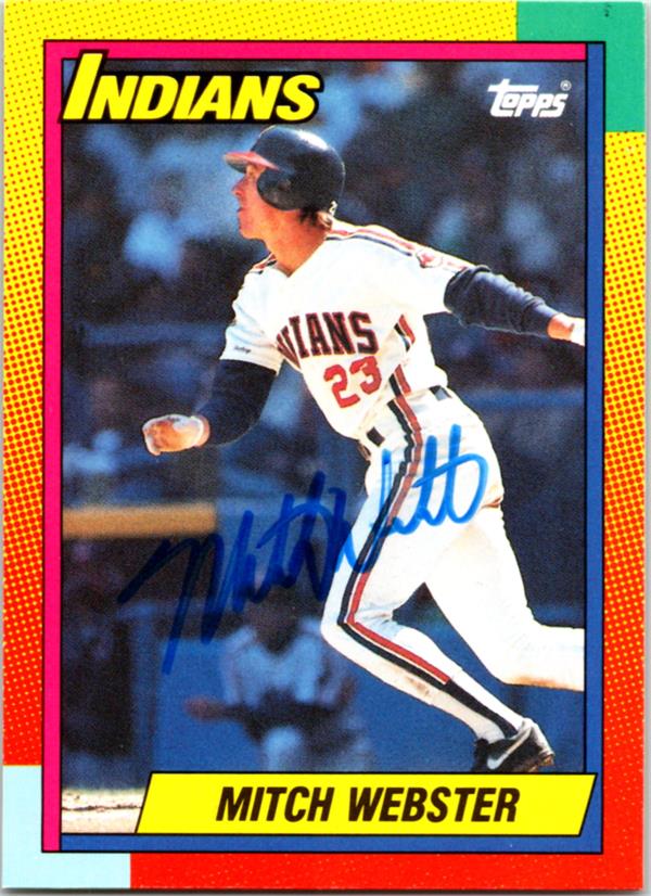 781096 Mitch Webster Signed Baseball Card - Cleveland Indians 1990 Topps Traded No.127T