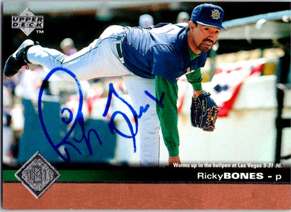 781341 Ricky Bones Autographed Baseball Card - Milwaukee Brewers 1996 Upper Deck No.97