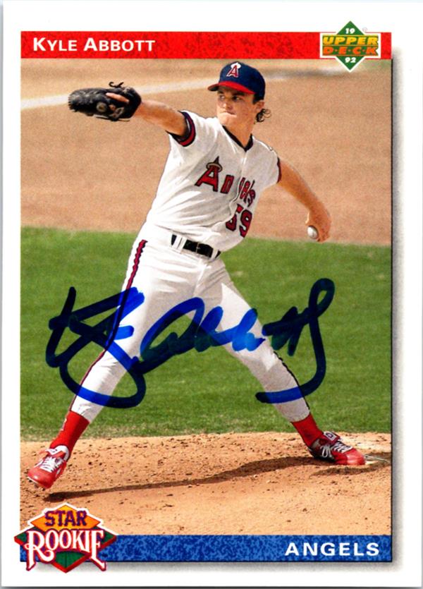 781386 Kyle Abbott Signed Baseball Card - California Angels 1992 Upper Deck No.8